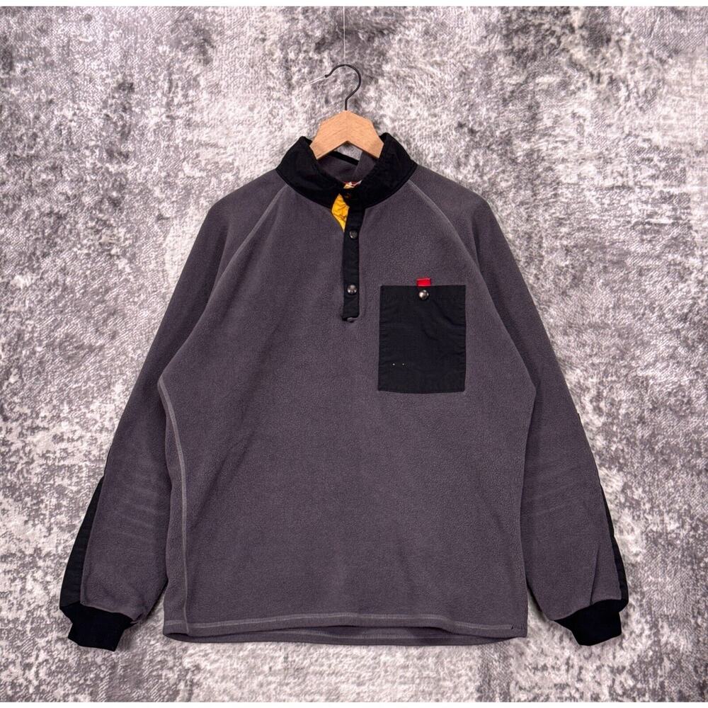 Topo Designs Sweatshirt XL Mens Mountain Fleece 1/4 Button Pullover Sweater